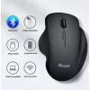EQUIP 6 pogu divu režīmu uzlādējama bezvadu pele — labročiem, optiskā 1600 DPI, RF bezvadu + Bluetooth, melna