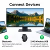 EQUIP 6 pogu divu režīmu uzlādējama bezvadu pele — labročiem, optiskā 1600 DPI, RF bezvadu + Bluetooth, melna