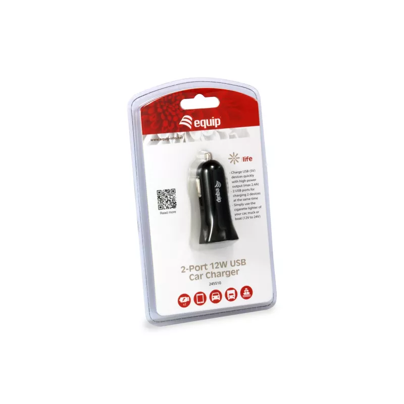 Equip 245510 mobilās ierīces lādētājs Universāls Melns Cigarešu aizdedzinātāja ligzda Auto
