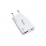 EQUIP 2 portu 30 W GaN plāns USB PD lādētājs — USB-C x1, USB-A x1, 100–240 V ieeja, maks. 20 V izeja, balts