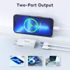 EQUIP 2 portu 30 W GaN plāns USB PD lādētājs — USB-C x1, USB-A x1, 100–240 V ieeja, maks. 20 V izeja, balts
