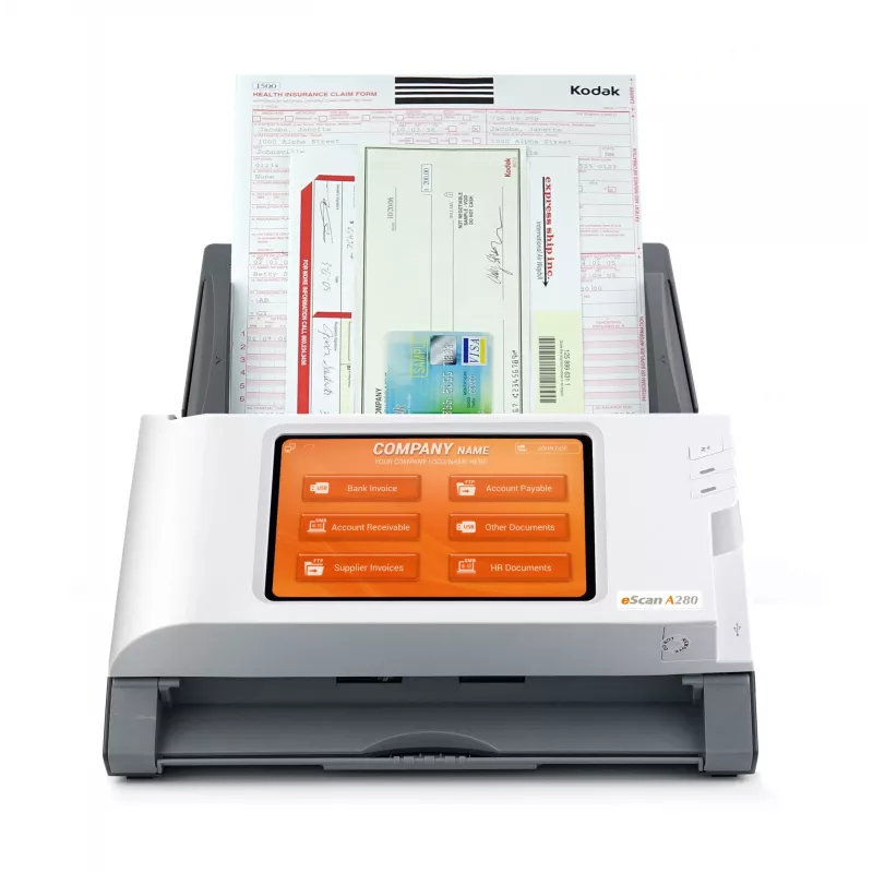 Plustek eScan A280 Enterprise ADF skeneris 600 x 600 DPI A4 Melns, Balts