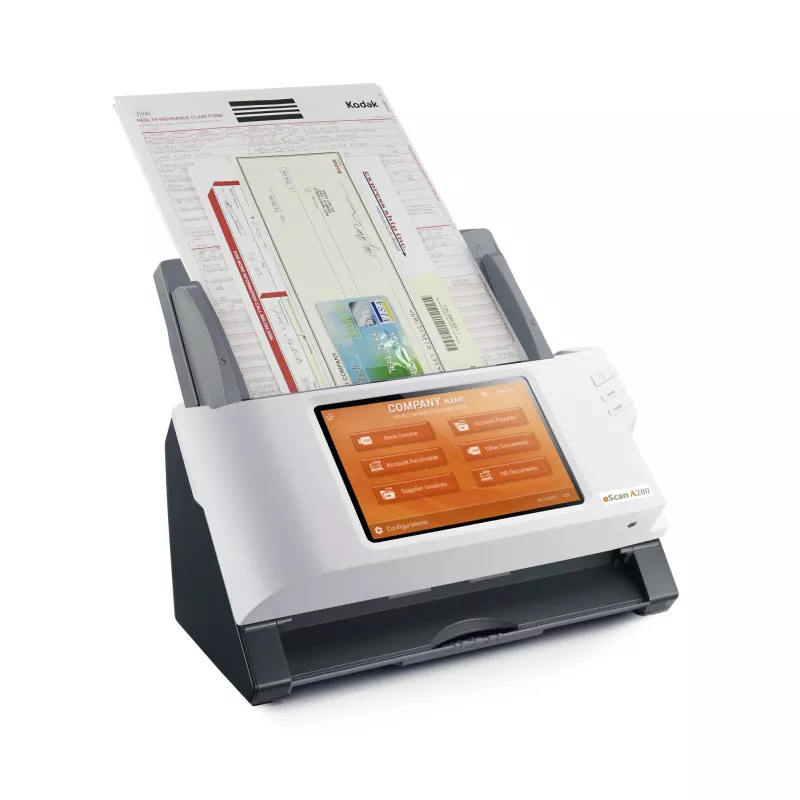 Plustek eScan A280 Enterprise ADF skeneris 600 x 600 DPI A4 Melns, Balts