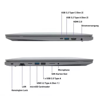 TERRA MOBILE 1717R Intel® Core™ i5 i5-1334U klēpjdators 43,9 cm (17,3 collas) Full HD 16 GB DDR4-SDRAM 1 TB SSD Wi-Fi 6 (802.11ax) Windows 11 Home vācu pelēks