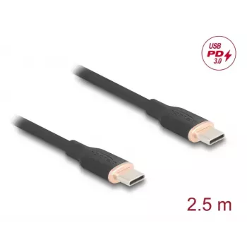 USB kabelis DeLOCK 81239 2,5 m USB C melns USB 2.0 0,48 Gbit/s