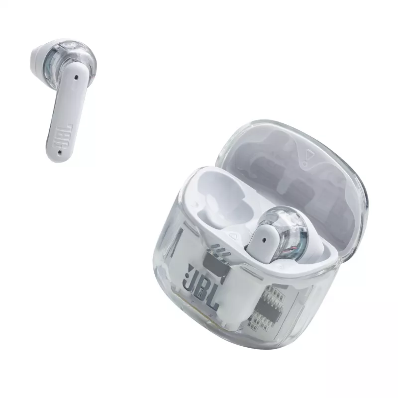 JBL Tune Flex Ghost Edition austiņu komplekts True Wireless Stereo (TWS) Ievietojamās Zvani/Mūzika Bluetooth Caurspīdīgas, Baltas