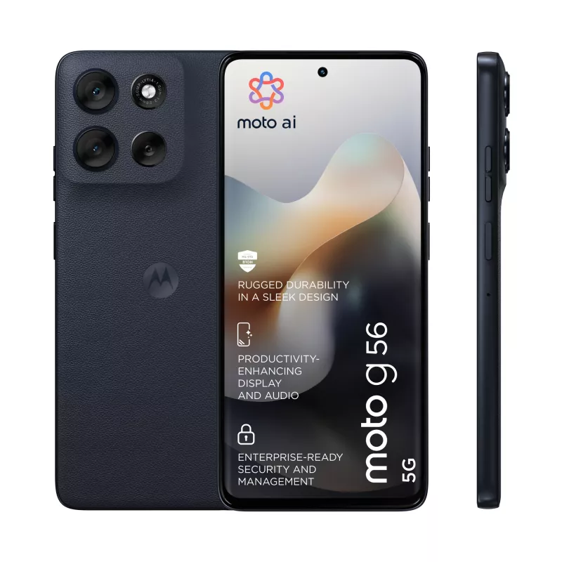Viedtālrunis MOTOROLA moto g56 5G 6,72 collu (17,1 cm) Hybrid Dual SIM, MediaTek Dimensity 7060 2,6 GHz, 8 GB RAM, 256 GB, 5200 mAh, melns