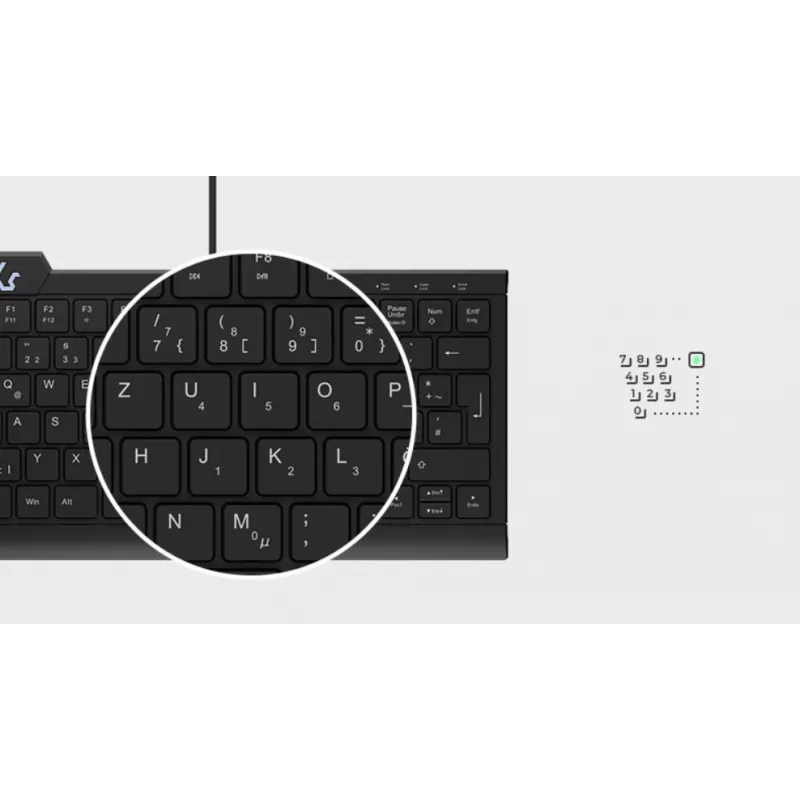 KeySonic KSK-5010ELC (DE) klaviatūra mājām USB QWERTZ vācu Melna