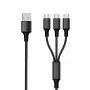 USB kabelis 2GO 797156 1,5 m USB B 3 x USB C melns