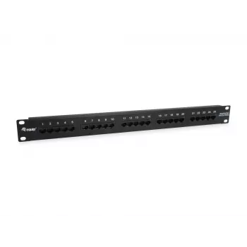 Equip 25 portu Cat.3 RJ45 ISDN sadales panelis, melns