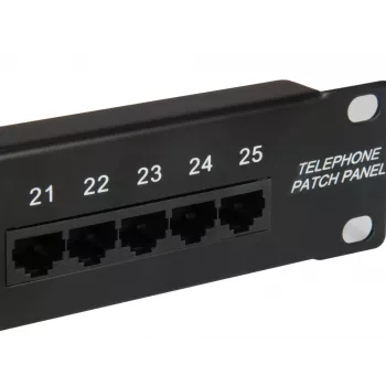 Equip 25 portu Cat.3 RJ45 ISDN sadales panelis, melns