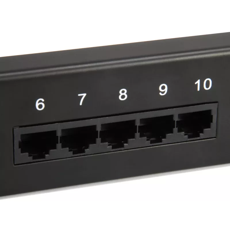 Equip 25 portu Cat.3 RJ45 ISDN sadales panelis, melns