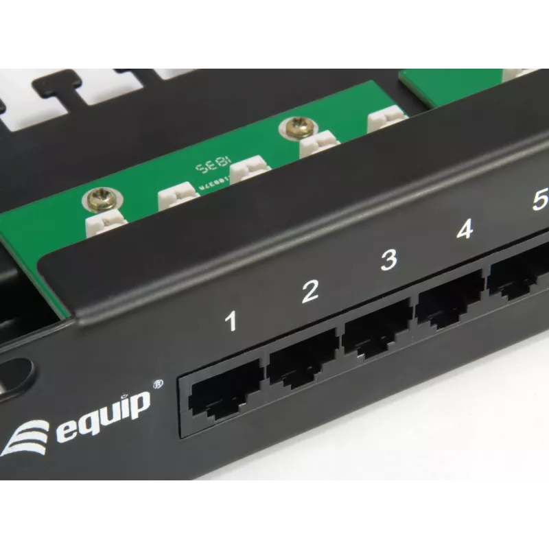 Equip 25 portu Cat.3 RJ45 ISDN sadales panelis, melns