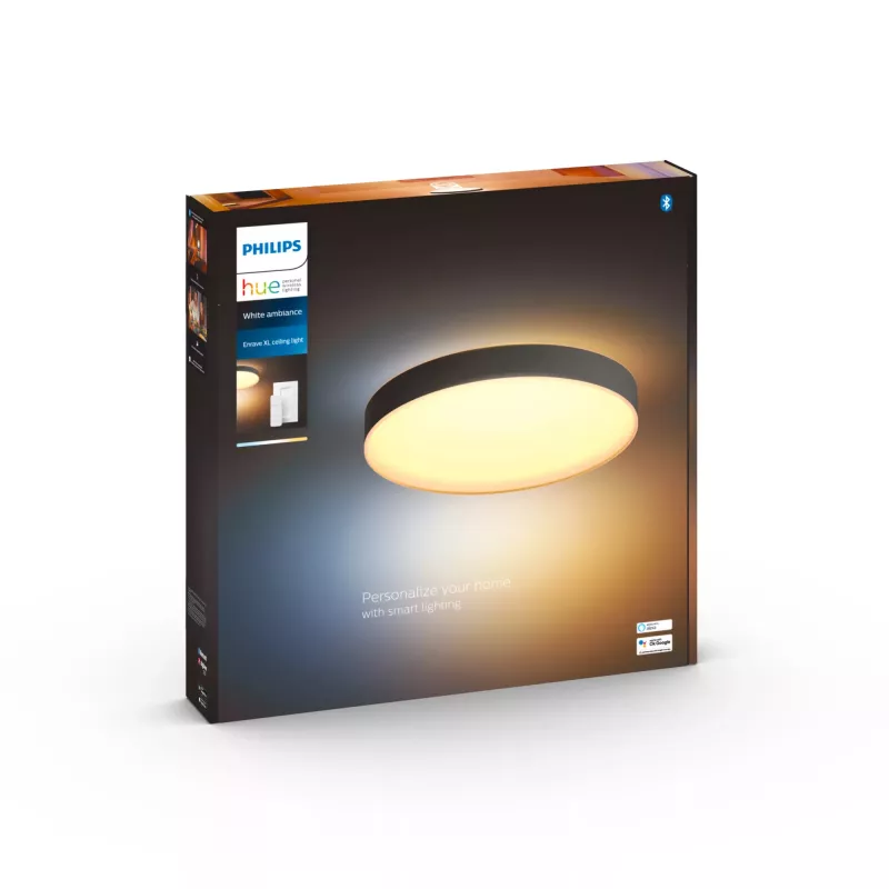 Smart ceiling light Philips Hue balta ambience Enrave extra large Melns
