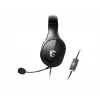 MSI IMMERSE GH20 spēļu austiņas '3,5 mm iekļauts audio sadalītāja piederums, melnas, 40 mm draiveri, vienvirziena mikrofons, saderīgas ar datoru un vairākām platformām'