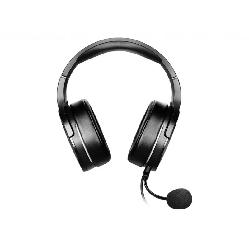 MSI IMMERSE GH20 spēļu austiņas '3,5 mm iekļauts audio sadalītāja piederums, melnas, 40 mm draiveri, vienvirziena mikrofons, saderīgas ar datoru un vairākām platformām'