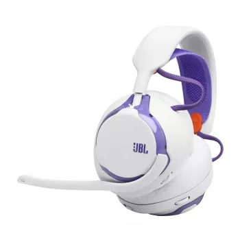 Austiņas JBL Quantum 650 — Bezvadu Bluetooth, USB-C, Apkārtauss, Galvas lente, Balts, 20–20000 Hz