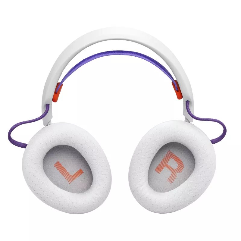 Austiņas JBL Quantum 650 — Bezvadu Bluetooth, USB-C, Apkārtauss, Galvas lente, Balts, 20–20000 Hz