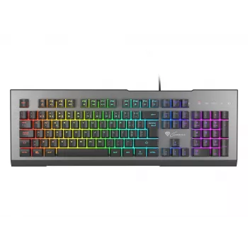GENESIS Rhod 500 RGB klaviatūra Spēlēm USB QWERTY Portugāļu Melns, Sudrabs