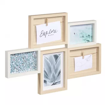 Multi picture frame Hama Kalmar Oak balta MDF