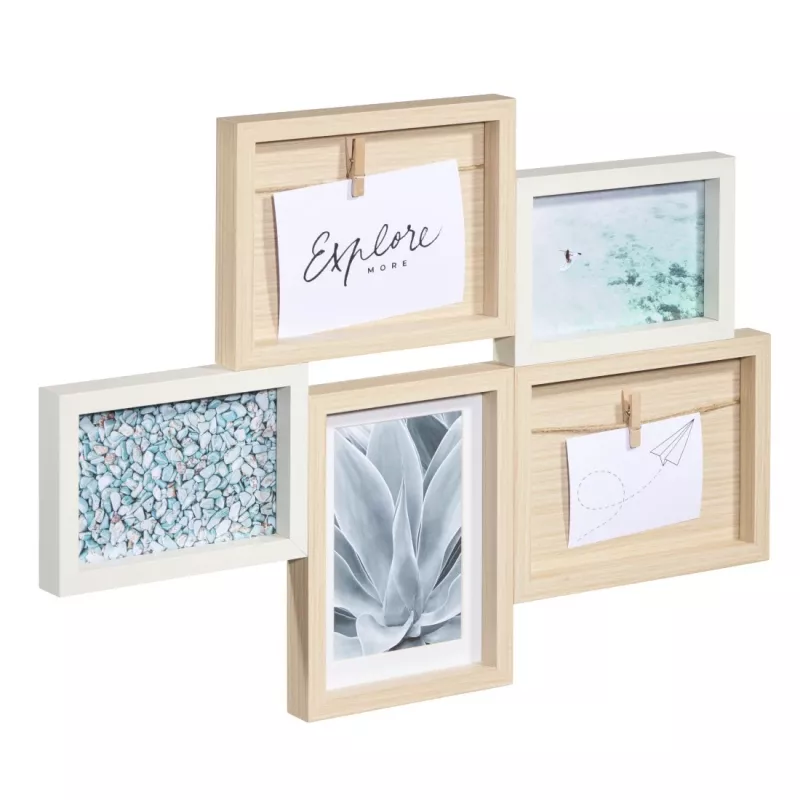 Multi picture frame Hama Kalmar Oak balta MDF