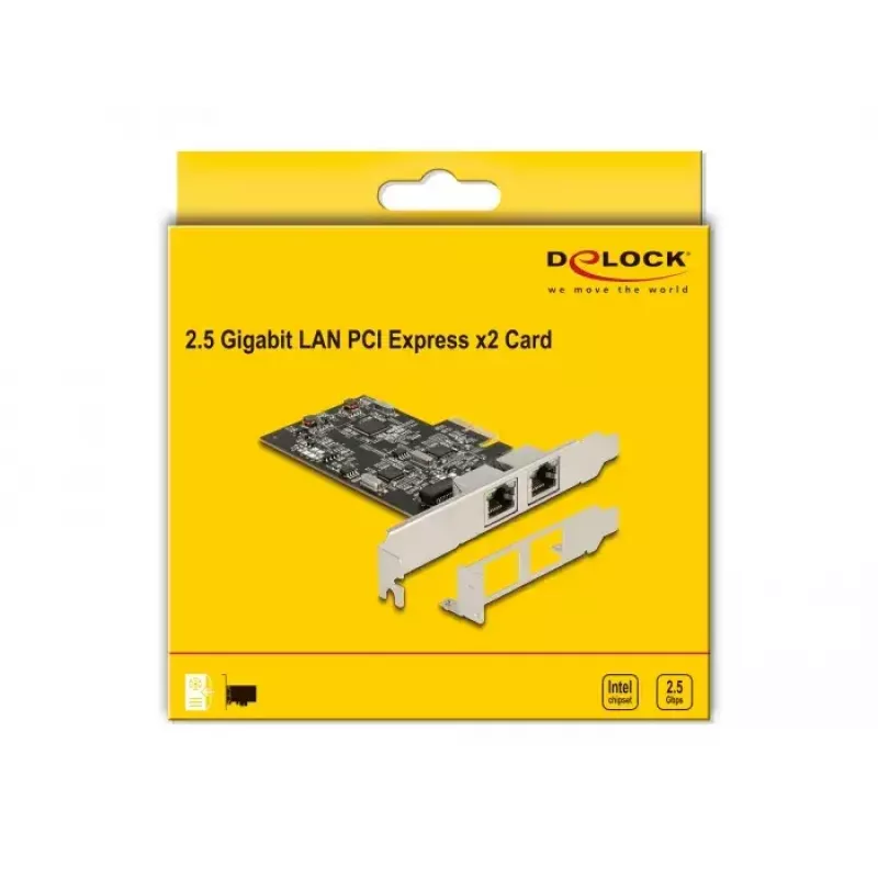 DeLOCK PCI Express x2 karte ar 2 x RJ45 2,5 Gigabit LAN i225