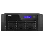 NAS tornis QNAP TS-h1290FX — EPYC 7302P 3.0 GHz, 128 GB DDR4, 12 nodalījumi, QuTS hero, melns