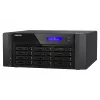 NAS tornis QNAP TS-h1290FX — EPYC 7302P 3.0 GHz, 128 GB DDR4, 12 nodalījumi, QuTS hero, melns