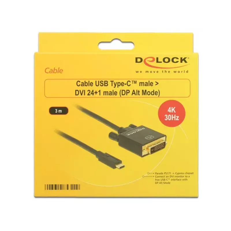 USB-C uz DVI adapteris DeLOCK 3m 85322