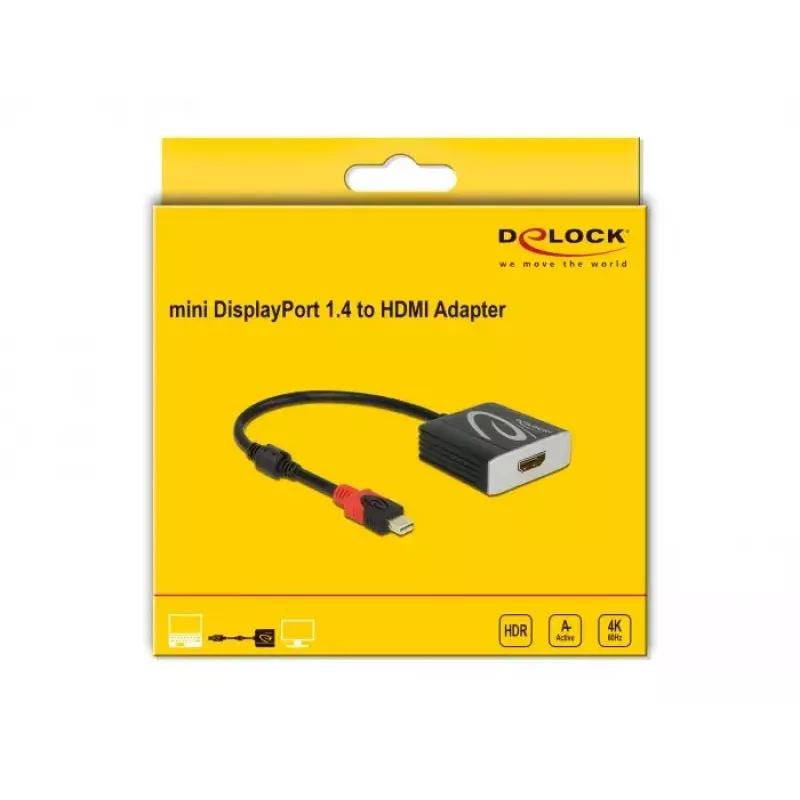 Aktīvs mini DisplayPort 1.4 uz HDMI adapteris DeLOCK 65302