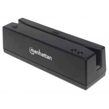 Manhattan USB-A magnētiskās joslas karšu lasītājs, trīsceļu lasītājs, tastatūras ķīļa dekodētājs, kabelis 1,5 m, melns, trīs gadu garantija