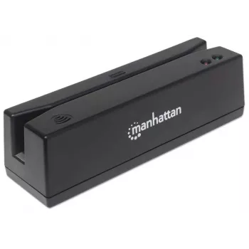Manhattan USB-A magnētiskās joslas karšu lasītājs, trīsceļu lasītājs, tastatūras ķīļa dekodētājs, kabelis 1,5 m, melns, trīs gadu garantija