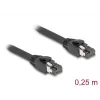 DeLOCK RJ45 tīkla kabelis Cat.8.1 S/FTP 25 cm 40 Gbps melns