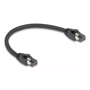 DeLOCK RJ45 tīkla kabelis Cat.8.1 S/FTP 25 cm 40 Gbps melns