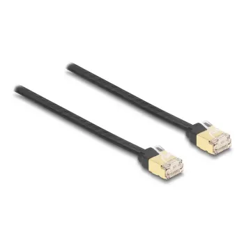 DeLOCK ievelkamais RJ45 kabelis Cat.6A STP 1,5 m melns dzeltens