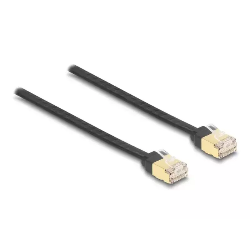DeLOCK ievelkamais RJ45 kabelis Cat.6A STP 1,5 m melns dzeltens