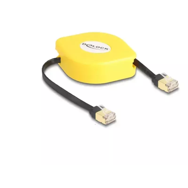 DeLOCK ievelkamais RJ45 kabelis Cat.6A STP 1,5 m melns dzeltens