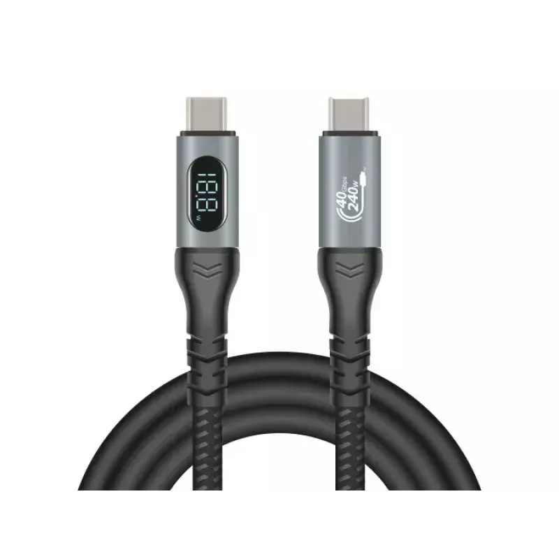 DeLOCK USB 40 Gbps datu un ātrās uzlādes koaksiālais kabelis 1 m USB PD 3.1 240 W