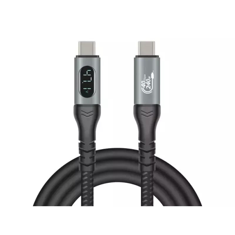 DeLOCK USB 40 Gbps datu un ātrās uzlādes koaksiālais kabelis 1 m USB PD 3.1 240 W