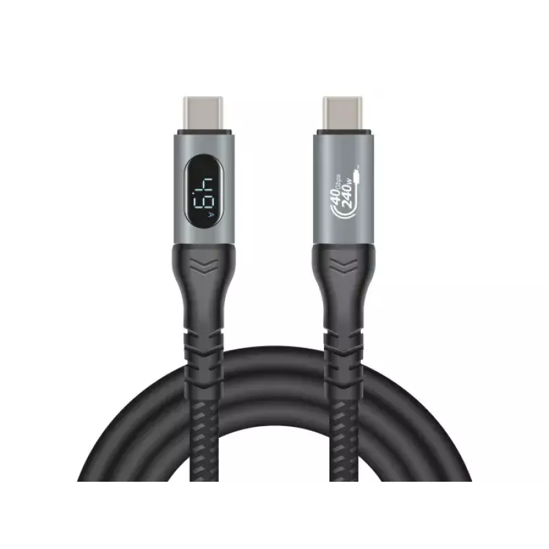 DeLOCK USB 40 Gbps datu un ātrās uzlādes koaksiālais kabelis 1 m USB PD 3.1 240 W