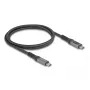 DeLOCK USB 40 Gbps datu un ātrās uzlādes koaksiālais kabelis 1 m USB PD 3.1 240 W