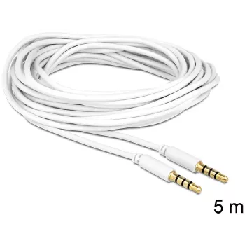 Audio kabelis 3,5 mm vīrišķais–vīrišķais DeLOCK 83443 5 m balts