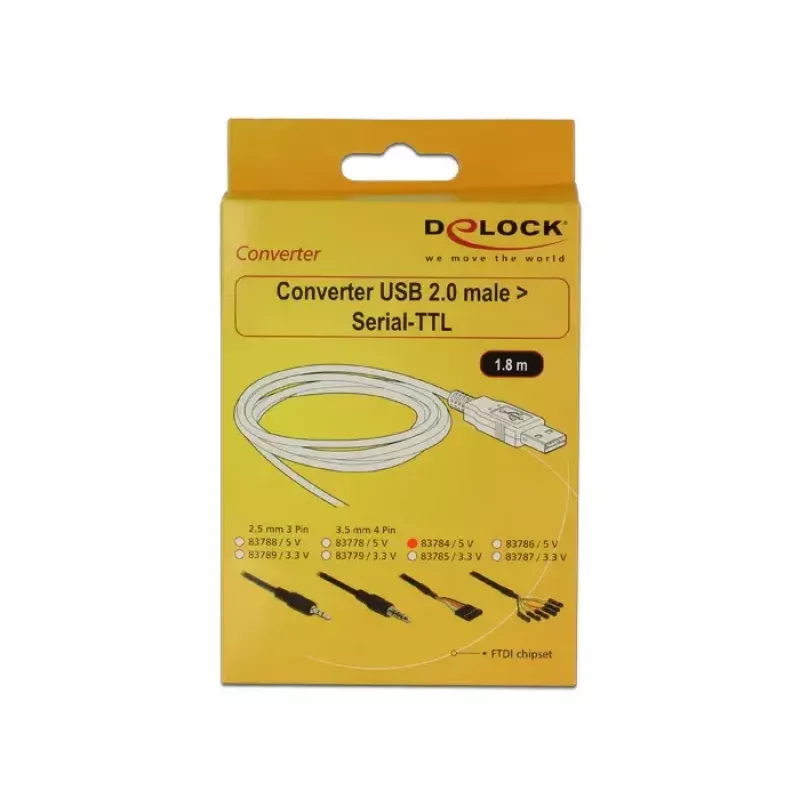 USB kabelis DeLOCK 1,8m USB2.0-A/TTL 6-p Melns