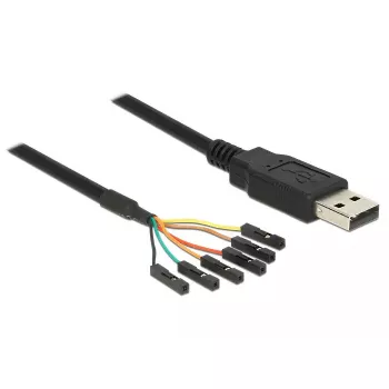 USB kabelis DeLOCK 1,8 m USB2.0-A/TTL 6-pinu melns