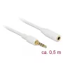 Audio kabelis DeLOCK 85628 0,5 m 3,5 mm, balts