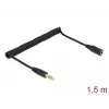 Spirālveida pagarinātāja kabelis DeLOCK 86768 3.5 mm spraudnis uz ligzdu 1.5 m melns