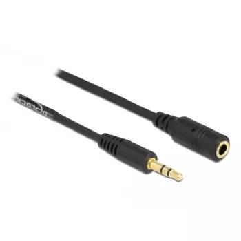 Spirālveida pagarinātāja kabelis DeLOCK 86768 3.5 mm spraudnis uz ligzdu 1.5 m melns