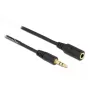 Spirālveida pagarinātāja kabelis DeLOCK 86768 3.5 mm spraudnis uz ligzdu 1.5 m melns