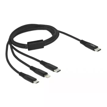 USB uzlādes kabelis DeLOCK 87149 3-in-1 USB Type-C uz Lightning Micro USB 1m