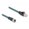 DeLOCK M12 adaptera kabelis ar A-kodētu 8 kontaktu ligzdu uz RJ45 spraudni, 50 cm